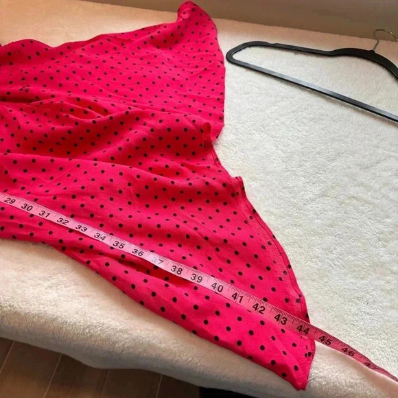 Zara Pink Polka Dot Asymmetrical Dress size M - Picture 10 of 11